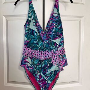 Lilly Pulitzer Women's One-Piece Swimsuit Size 14 Multicolor Tropical